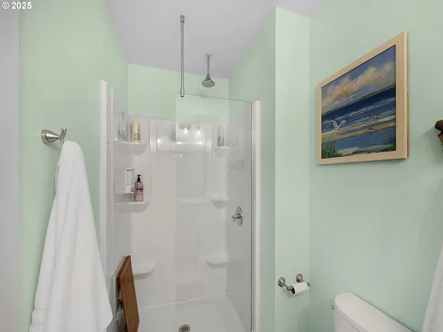 a bathroom with a shower