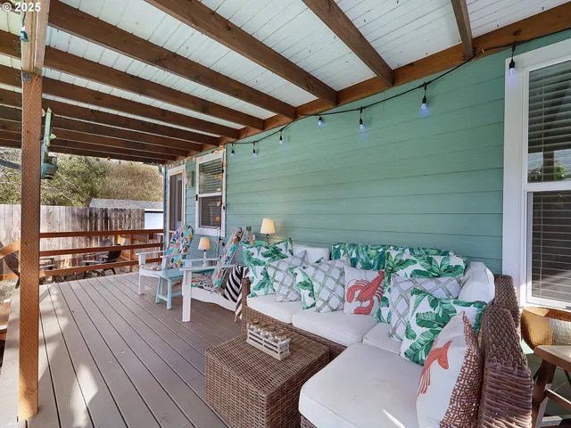 a outdoor living space with furniture