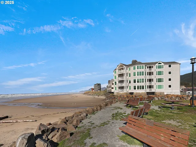 a view of city with ocean