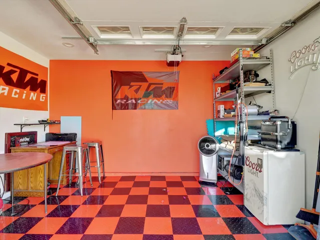 a view of a patio with a table chairs and a patio
