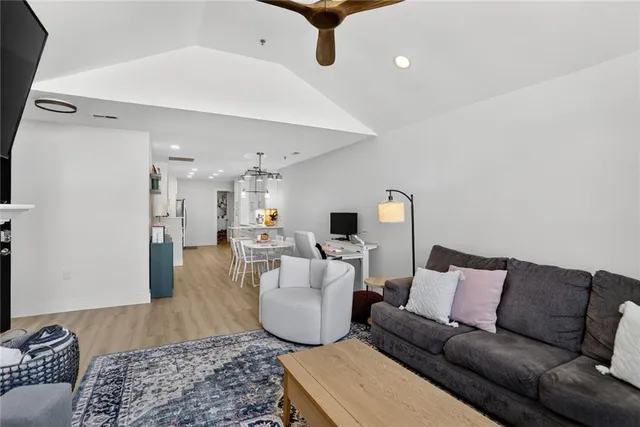 a living room with furniture and a couch