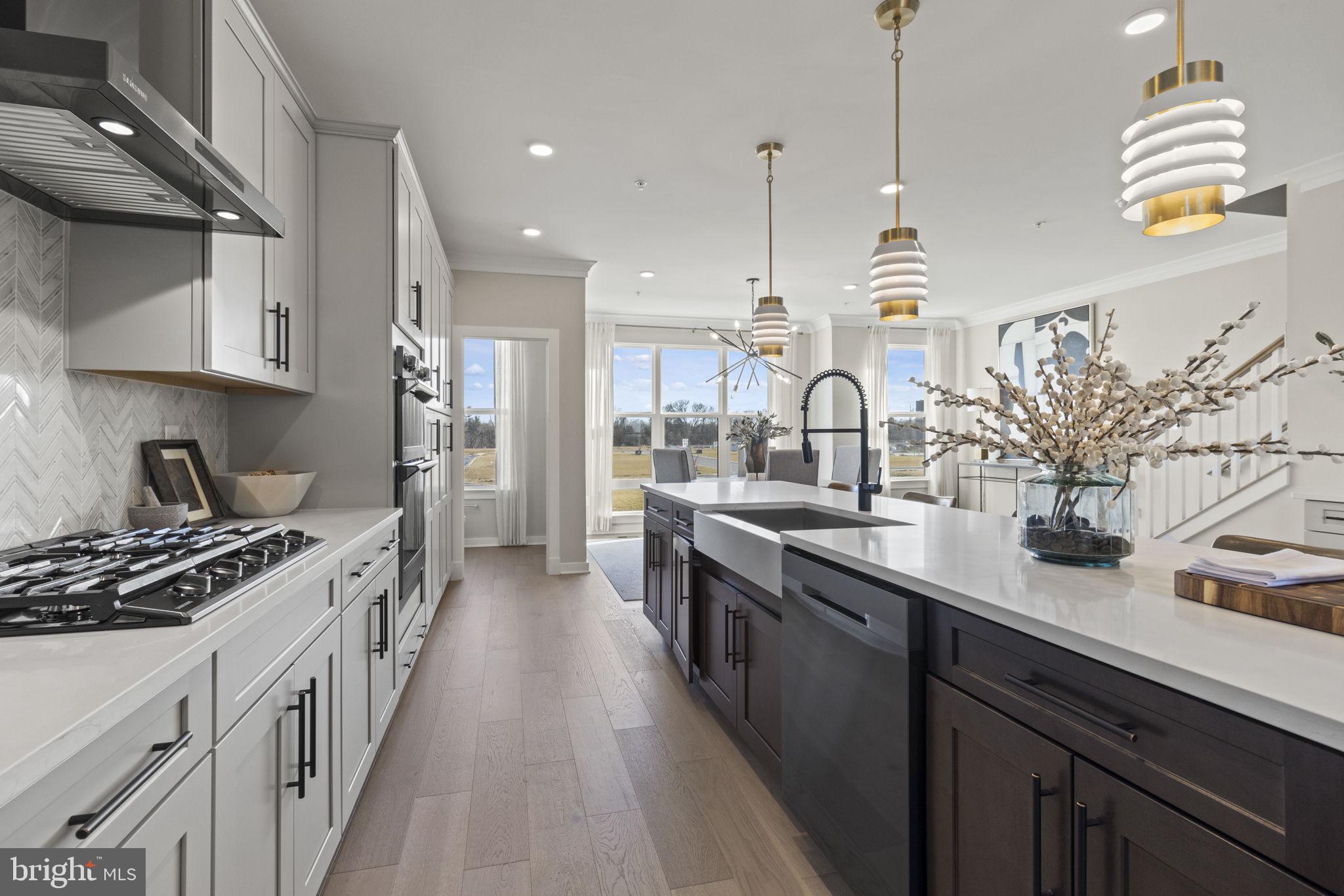 129 Summit Point Boulevard, Unit 11J Bowie, MD 20716 - Photo 6 of 45 a kitchen with stainless steel appliances granite countertop a sink a stove and a wooden floors