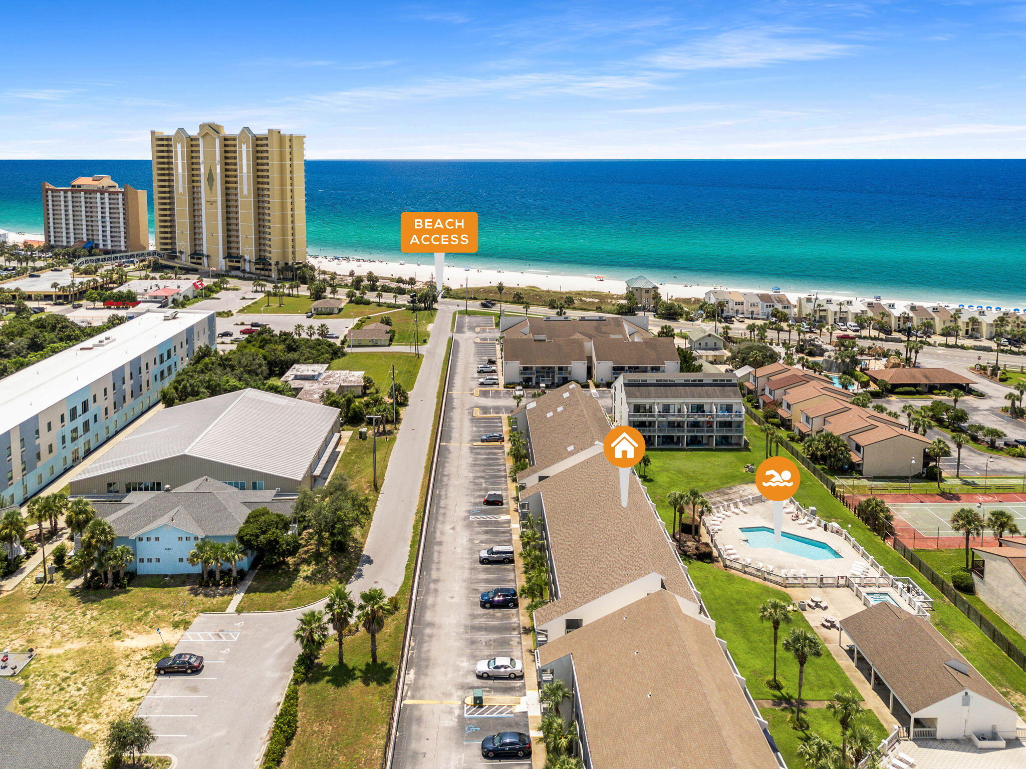 17614 Front Beach Road, Unit D13 Panama City Beach, FL 32413 - Photo 9 of 46 a city view with tall buildings