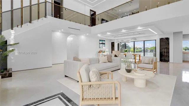 a living room with furniture