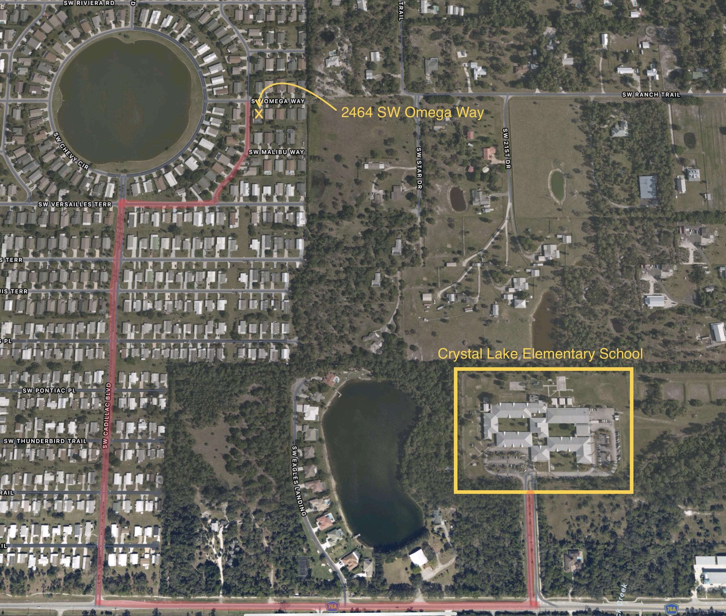 2464 Southwest Omega Way Stuart, FL 34997 - Photo 43 of 70 Map of Elementary school from home