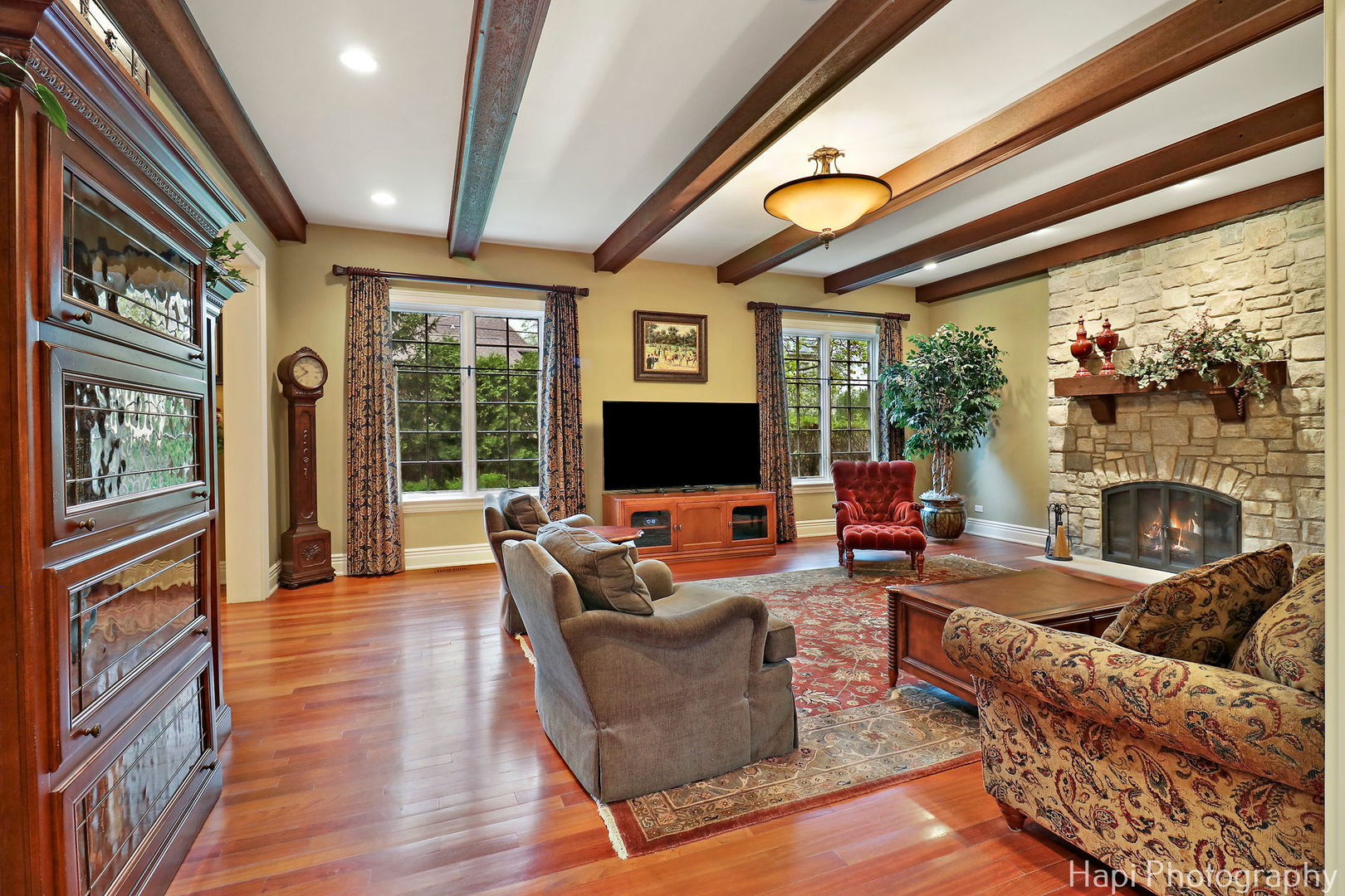 2158 Scott Road Northbrook, IL 60062 - Photo 15 of 57 a living room with furniture a fireplace and a flat screen tv
