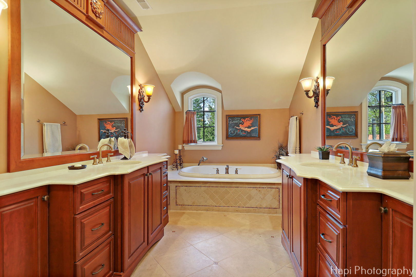 2158 Scott Road Northbrook, IL 60062 - Photo 29 of 57 a spacious bathroom with a sink double vanity granite and a mirror
