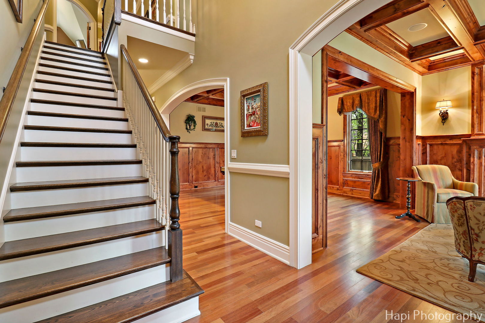 2158 Scott Road Northbrook, IL 60062 - Photo 7 of 57 a view of a hallway with wooden floor and staircase