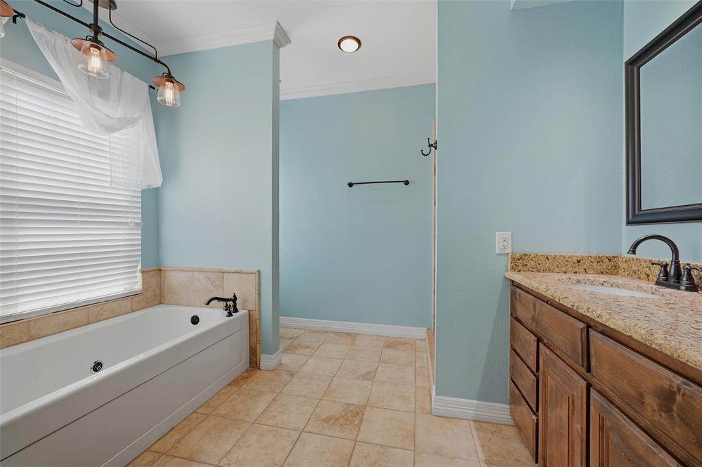 785 Schneider Road Howe, TX 75459 - Photo 21 of 40 a bathroom with a tub sink and mirror