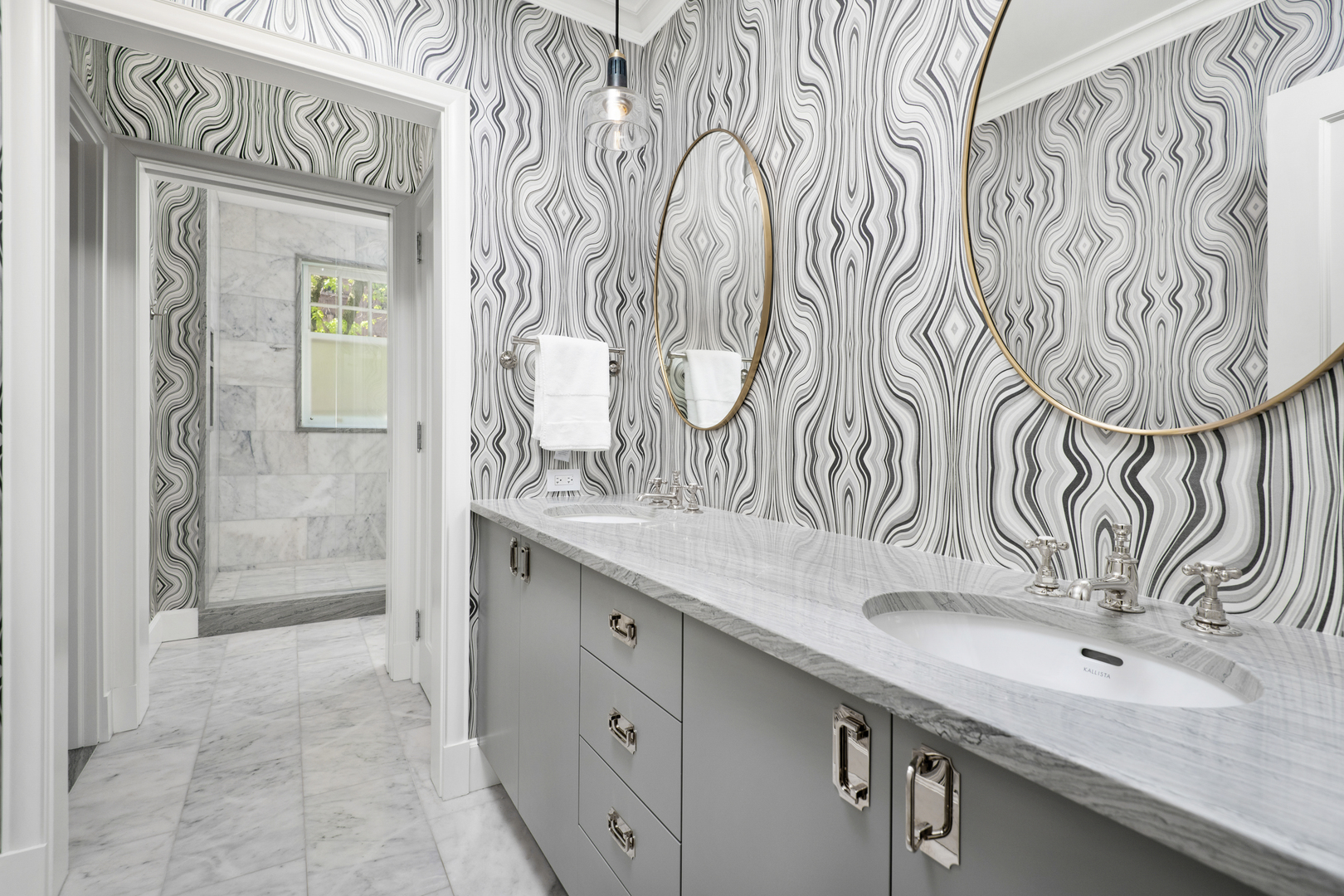 1235 North Astor Street, Unit 2S Chicago, IL 60610 - Photo 13 of 21 a bathroom with a granite countertop sink and a mirror