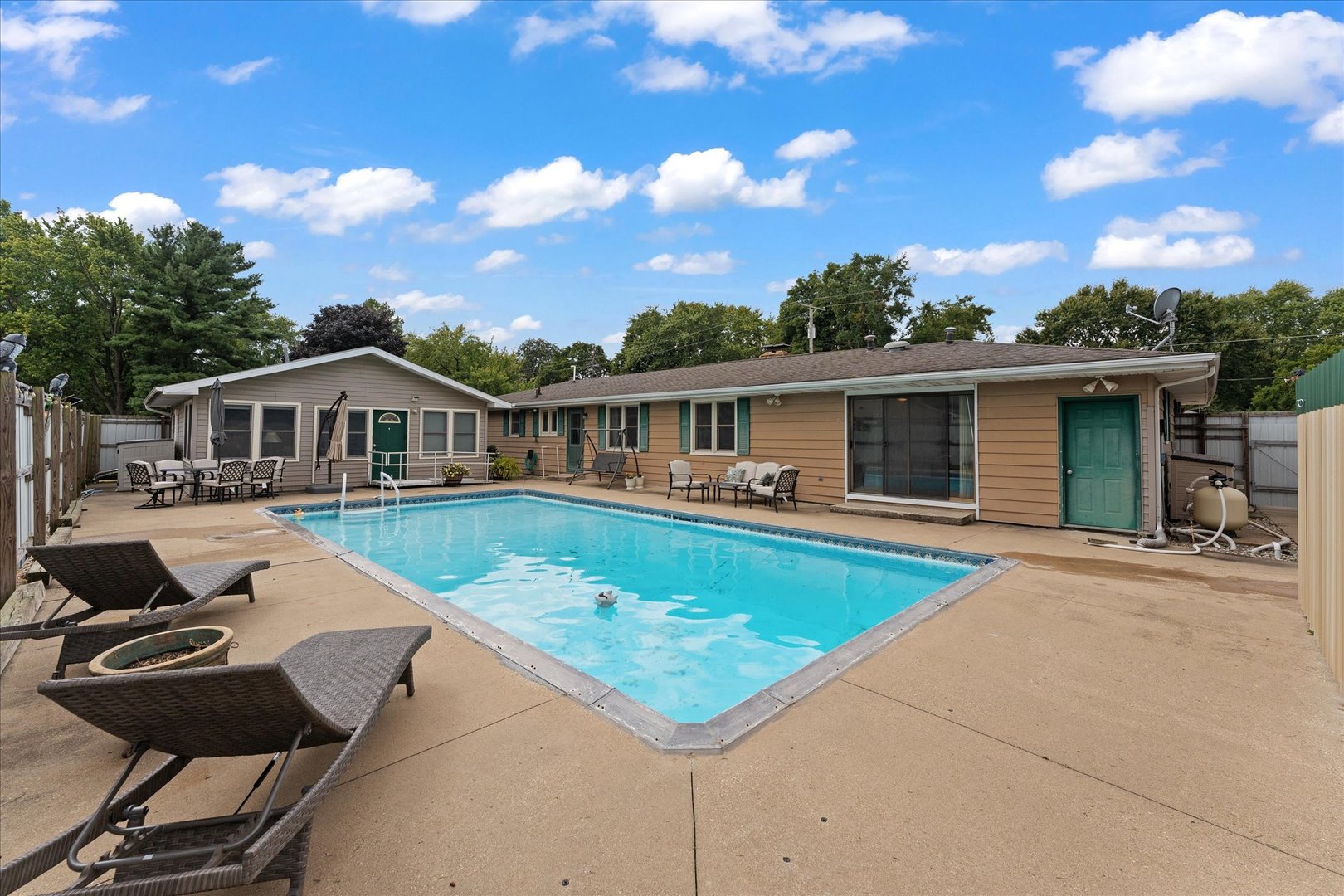 102 North Condit Street Tolono, IL 61880 - Photo 30 of 35 a view of house with swimming pool outdoor seating