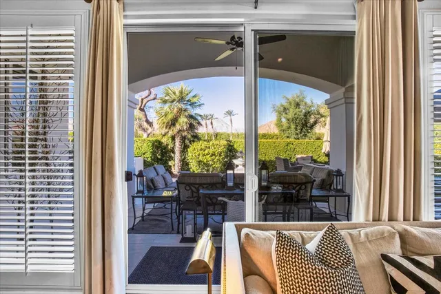 a outdoor living space with furniture