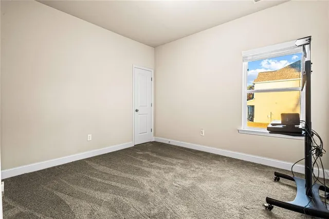 a view of a room with a window