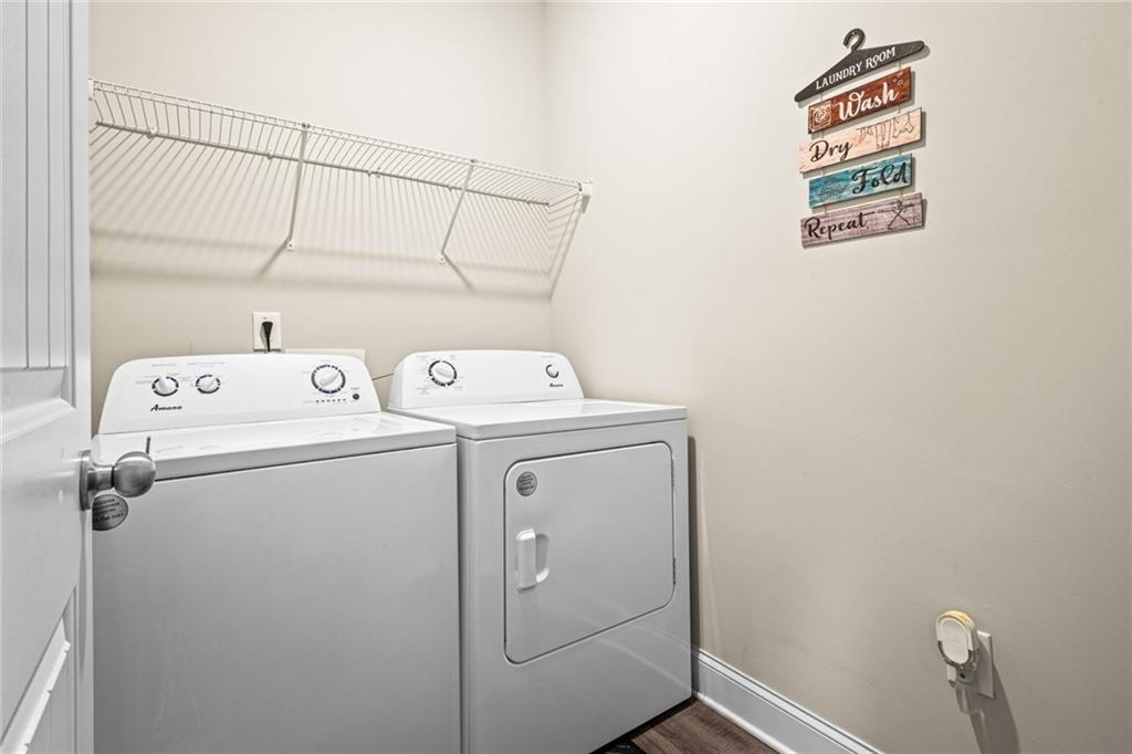 61 North Village Circle Rydal, GA 30171 - Photo 16 of 18 a utility room with dryer and washer