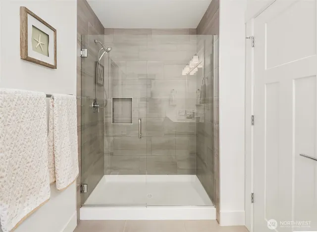 a bathroom with a shower