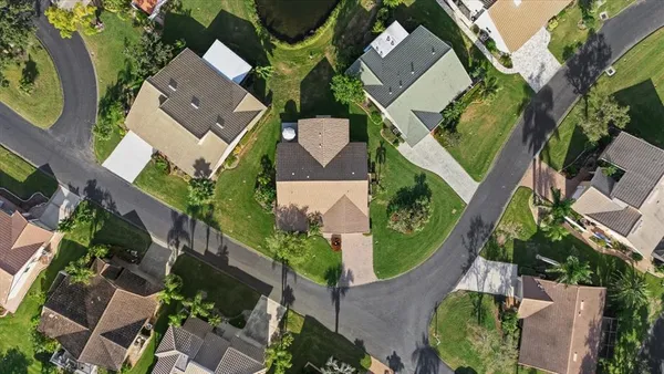 an aerial view of a house
