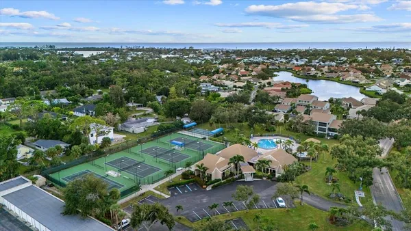 an aerial view of a city with lots of residential buildings