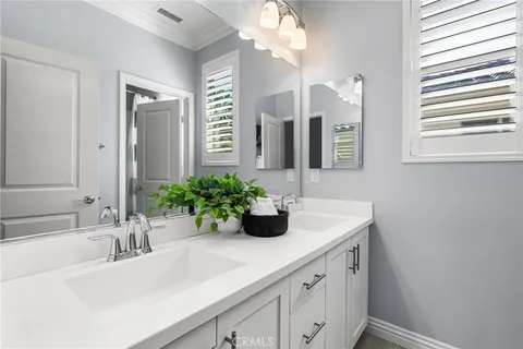 a view of a backyard with a fountain plants and palm tree