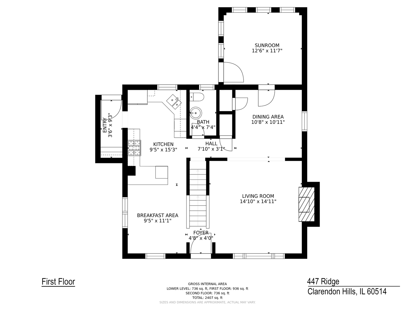 447 Ridge Avenue Clarendon Hills, IL 60514 - Photo 37 of 39 a picture of a floor plan