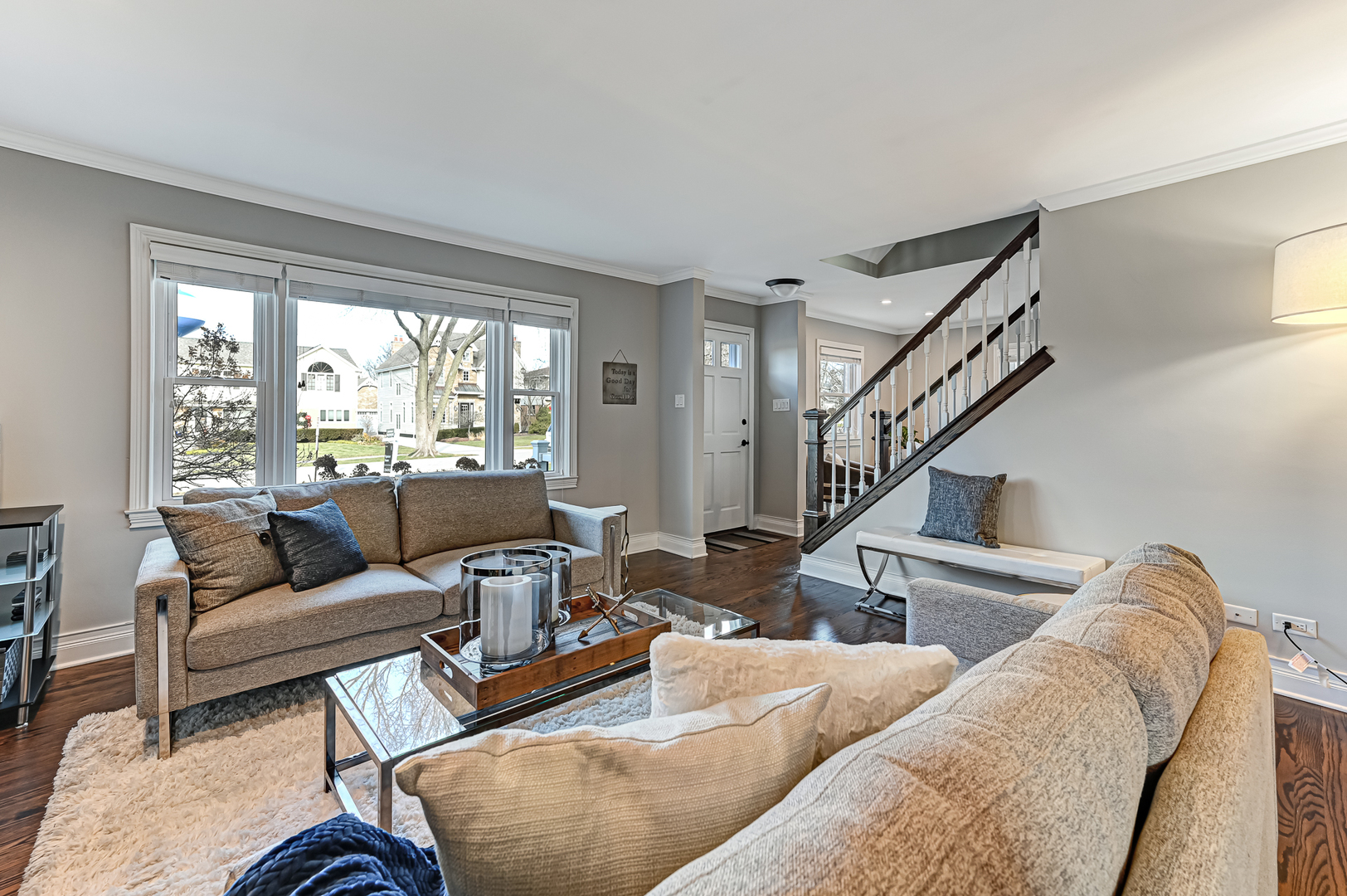 447 Ridge Avenue Clarendon Hills, IL 60514 - Photo 6 of 39 a living room with furniture and a large window