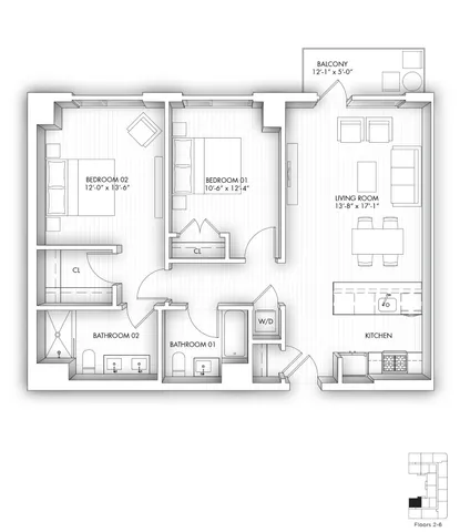 a view of a hallway with washer and dryer