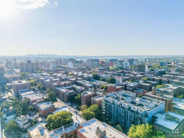 an aerial view of a city