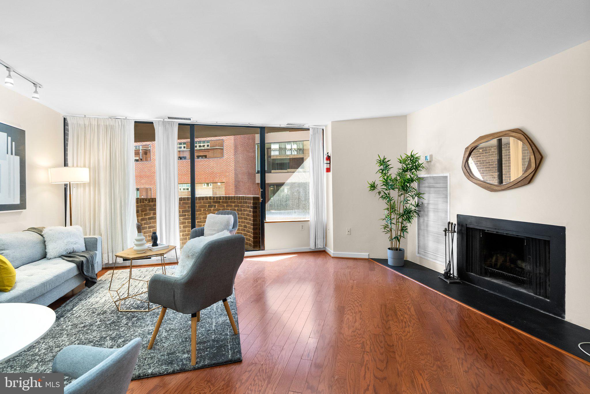 3222 Cherry Hill Lane, Unit B2 Washington, DC 20007 - Photo 8 of 30 a living room with furniture and a fireplace