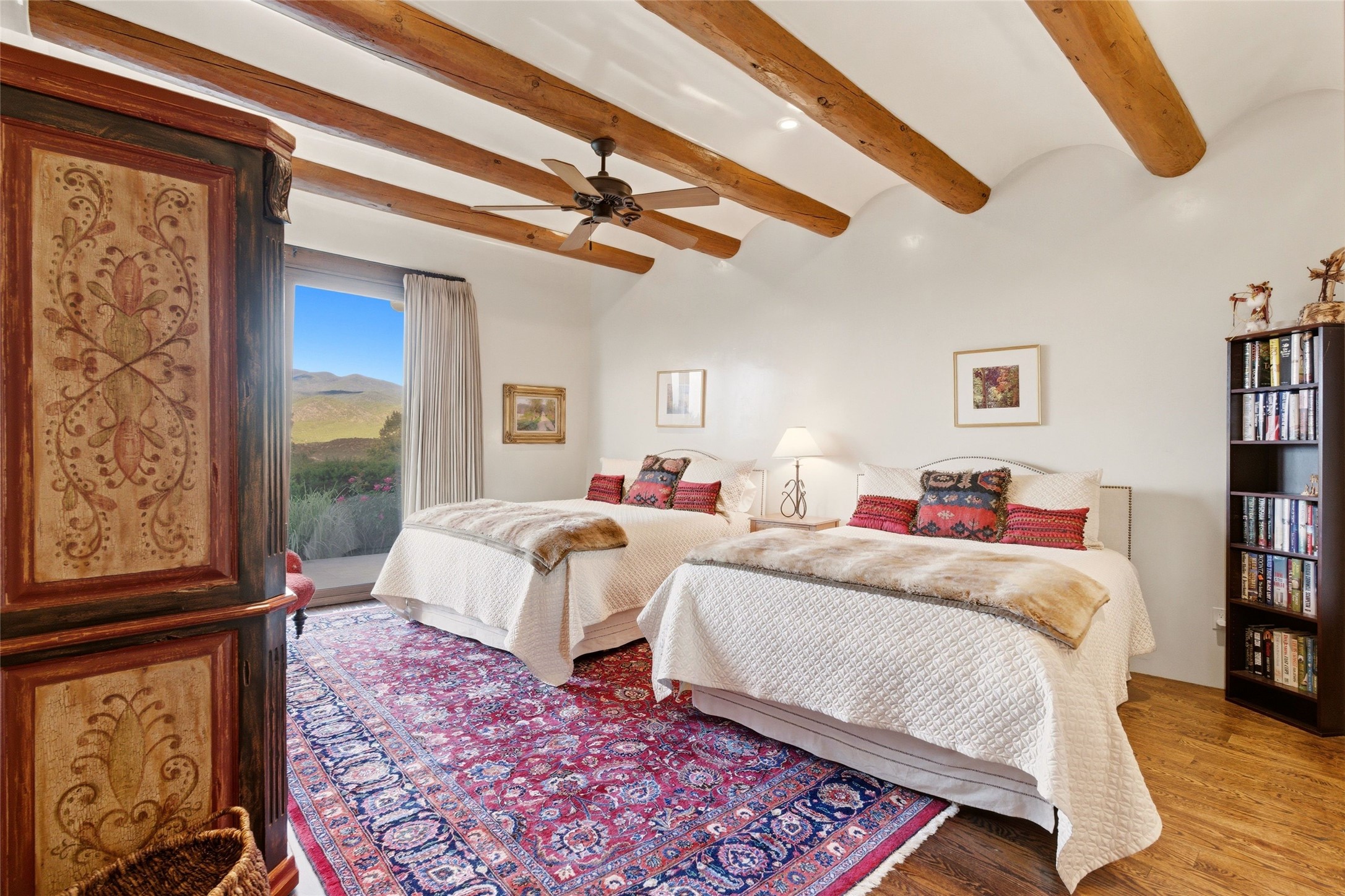 42 San Juan Ranch Road Santa Fe, NM 87506 - Photo 29 of 49 Bedroom Two with portal access & room for Two Queen-size beds.