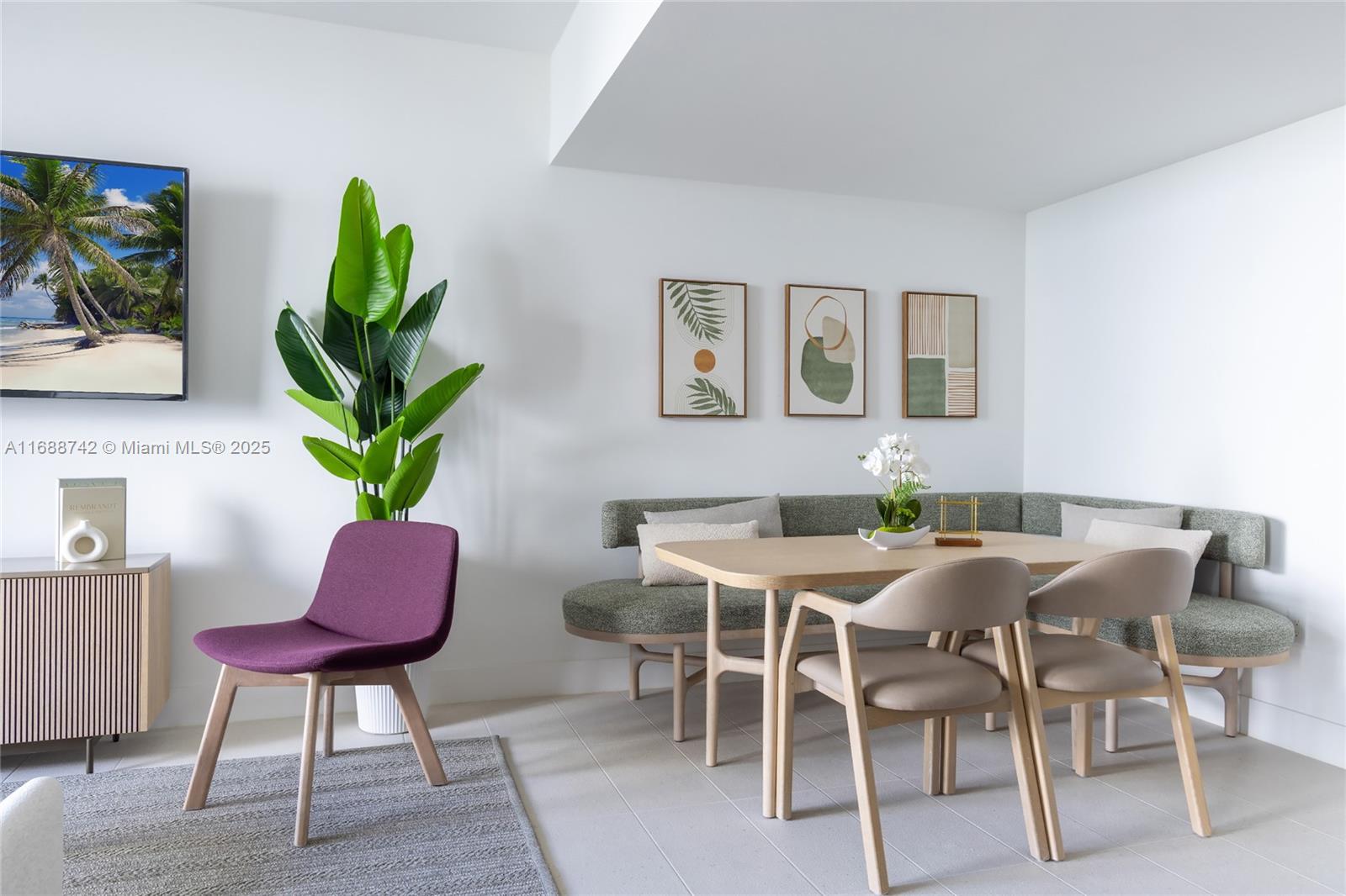 159 Northeast 6th Street, Unit 3013 Miami, FL 33132 - Photo 12 of 53 a view of a dining room with furniture and a potted plant