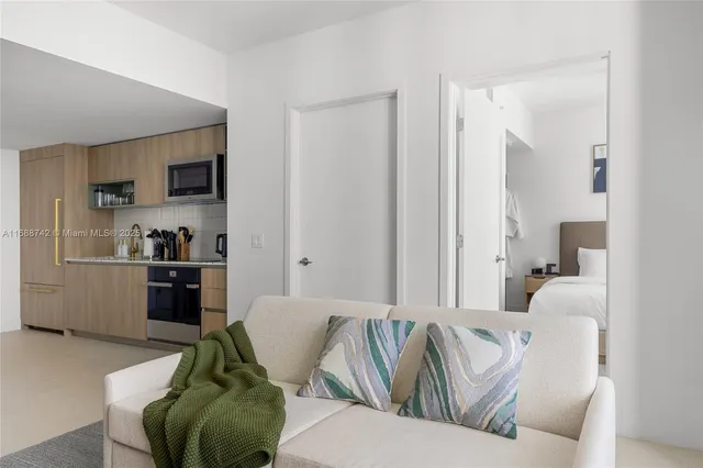 a living room with furniture and a couch