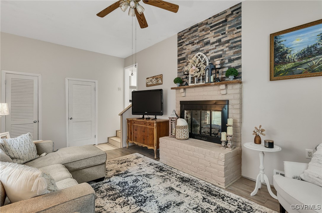 7503 Comet Road Henrico, VA 23294 - Photo 10 of 21 Living room with a ceiling fan, wood finished floo