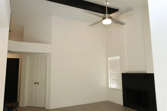 a view of a livingroom with a window