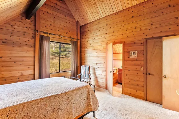 a view of a large building with a mountain in the background