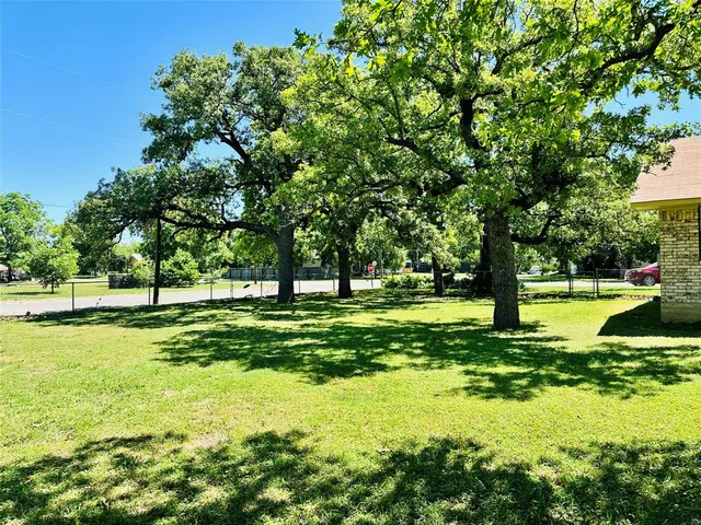 a big yard with lots of green space and trees