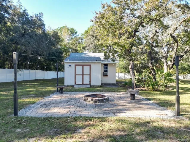a backyard of a house
