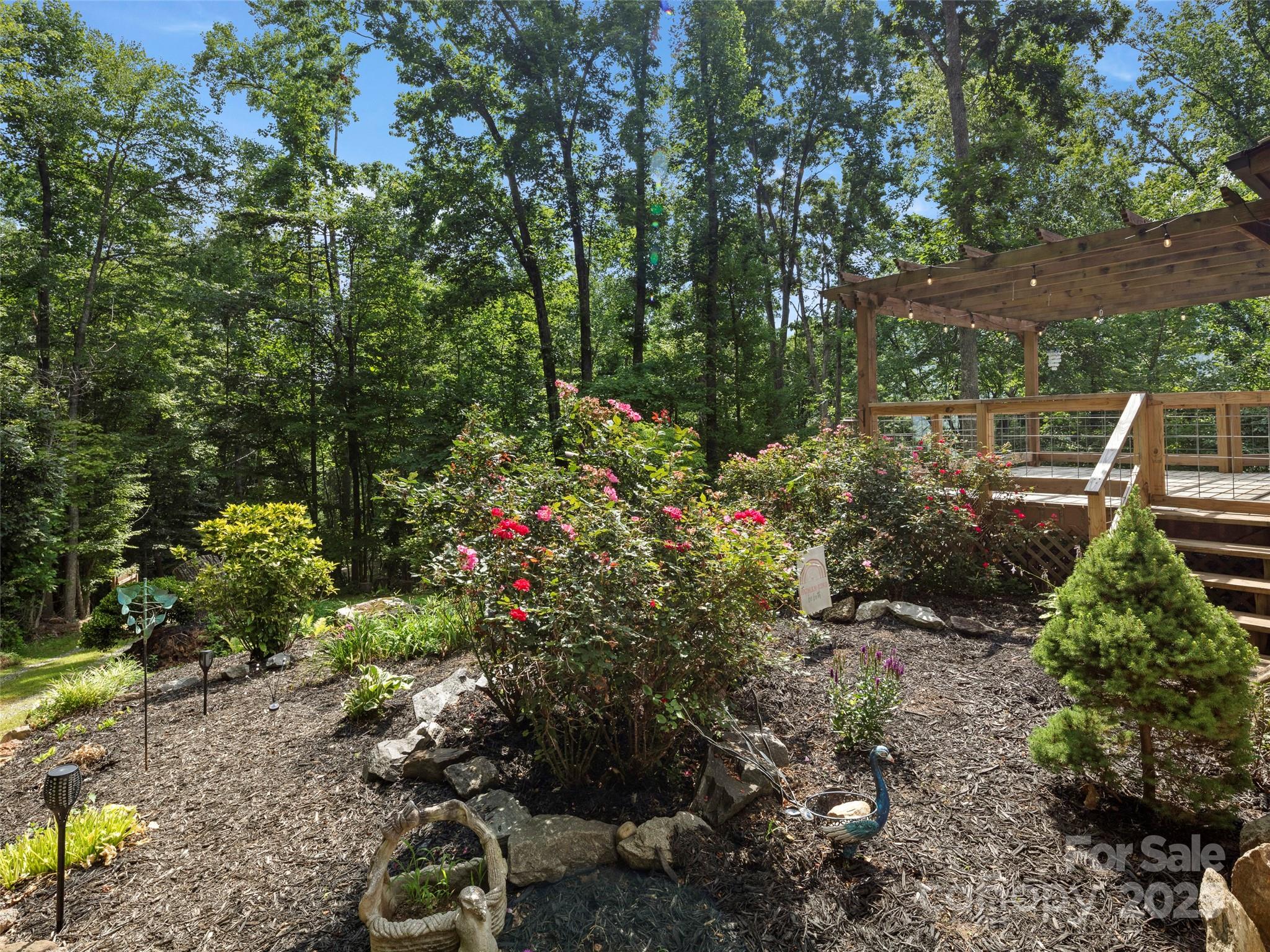 44 Sutton Knob Road Candler, NC 28715 - Photo 35 of 41 a backyard of a house with lots of green space and trees