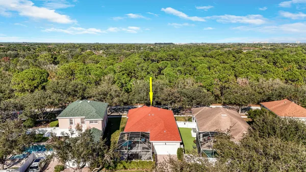 an aerial view of a house