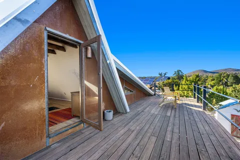 a view of city and mountain