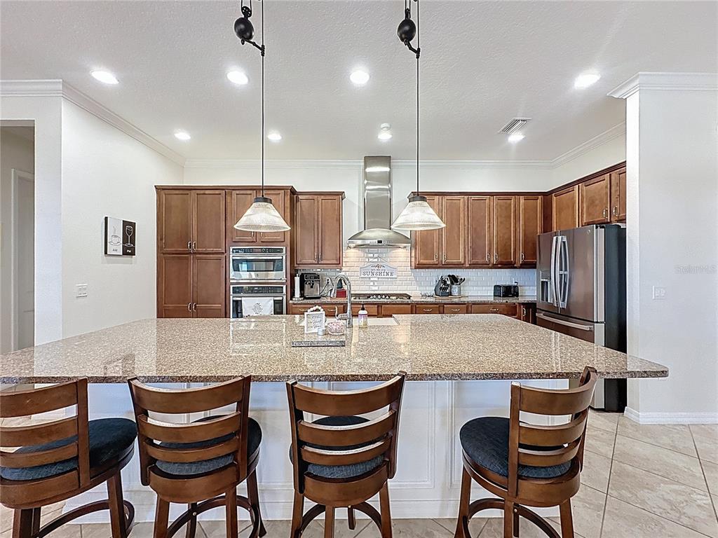 168 Silver Maple Road Groveland, FL 34736 - Photo 18 of 71 a kitchen with granite countertop cabinets and refrigerator