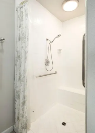 a bathroom with a shower