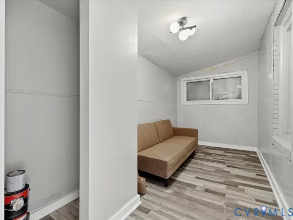 a view of a hallway with washer and dryer
