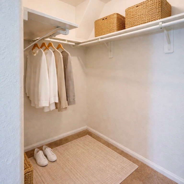 8626 Willet Street Baytown, TX 77521 - Photo 15 of 29 a view of walk in closet with clothes and shoes