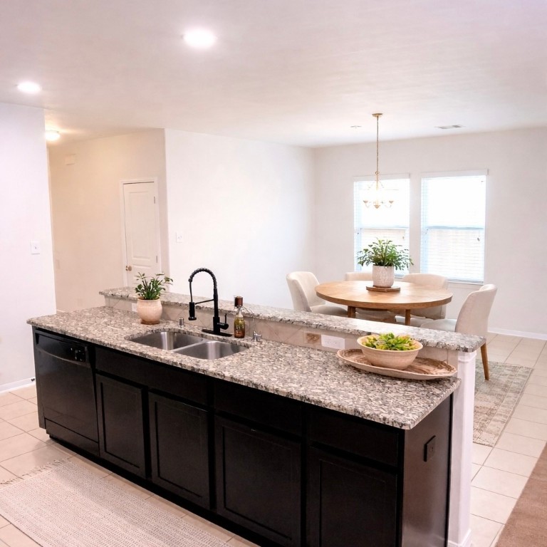 8626 Willet Street Baytown, TX 77521 - Photo 5 of 29 a kitchen with granite countertop a sink and a stove