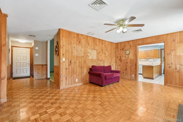 a living room with furniture
