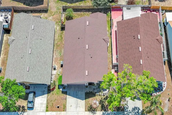 an aerial view of a house