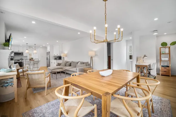 a view of a dining room and livingroom view