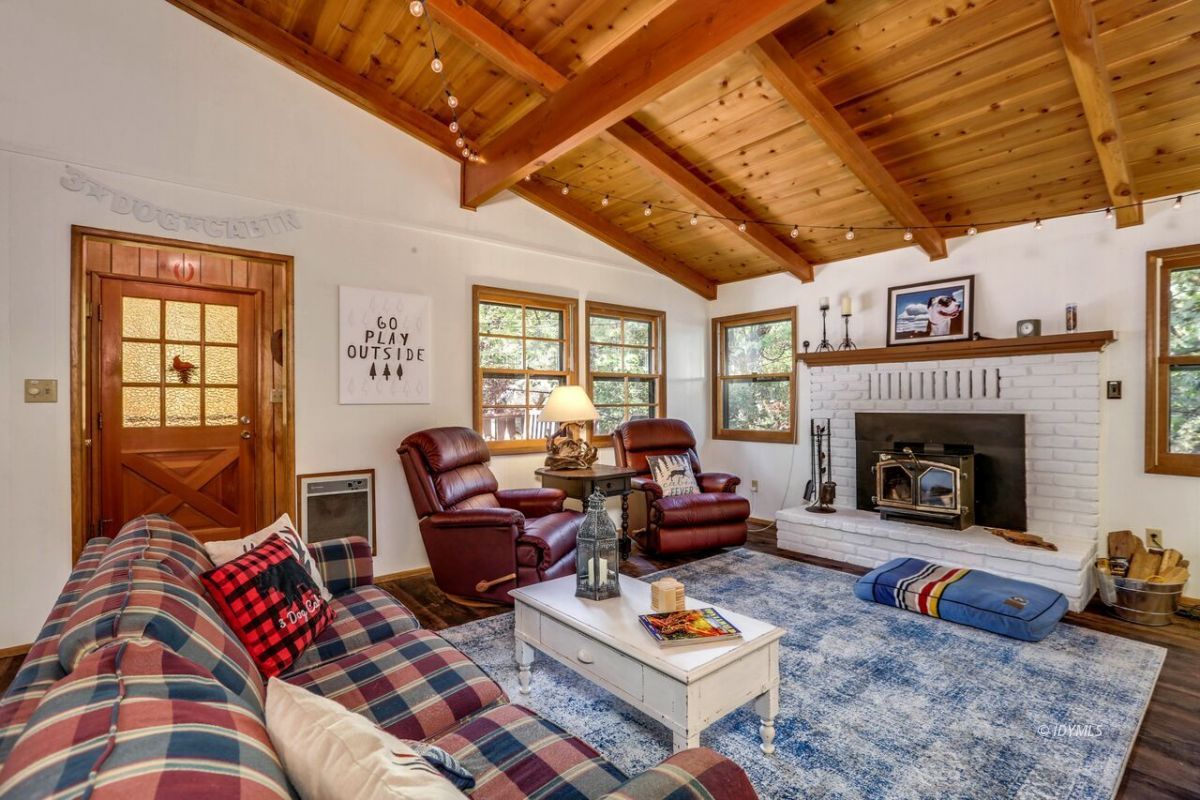 25405 Seneca Road Idyllwild, CA 92549 - Photo 1 of 61 a living room with furniture and a fireplace