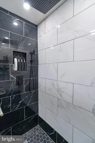 a bathroom with shower