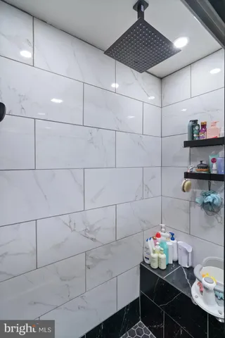 a bathroom with a sink and a shower