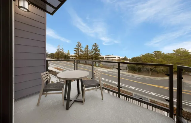a view of a terrace with chairs